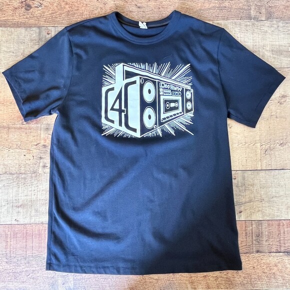 Alternative Black Graphic T-Shirt C4C Boombox Short Sleeves Medium - Picture 5 of 8